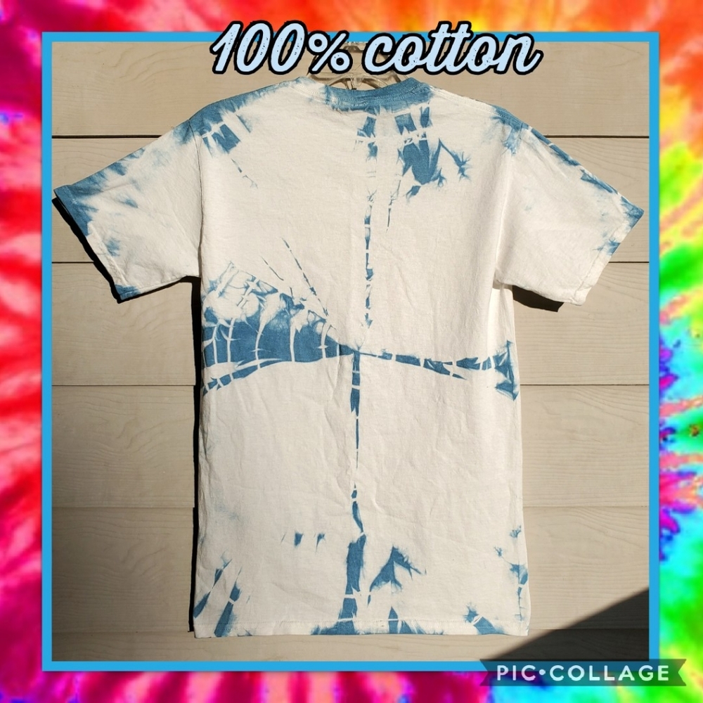 OOAK Cotton Tie Dye T-shirt White/Dark Blue